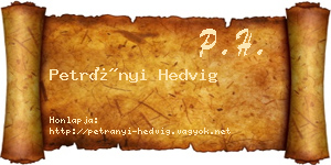 Petrányi Hedvig névjegykártya